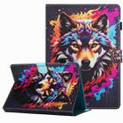 For 7 inch Painted Pattern Stitching Leather Tablet Case(Colorful Wolf) - 1