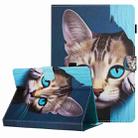 For 7 inch Painted Pattern Stitching Leather Tablet Case(Blue Cat) - 1