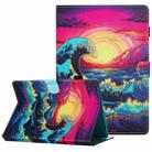 For 8 inch Painted Pattern Stitching Leather Tablet Case(Waves) - 1