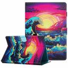 For 10 inch Painted Pattern Stitching Leather Tablet Case(Waves) - 1