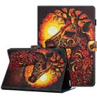 For Samsung Galaxy Tab A9 Painted Pattern Stitching Smart Leather Tablet Case(Flower Deer) - 1