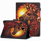 For Samsung Galaxy Tab A 10.1 T580 Painted Pattern Stitching Smart Leather Tablet Case(Flower Deer) - 1