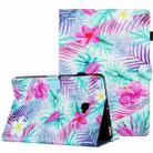 For Samsung Galaxy Tab A 10.1 T580 Painted Pattern Stitching Smart Leather Tablet Case(Bougainvillea) - 1
