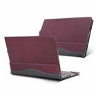 For Lenovo ThinkPad X1 Carbon Gen 12 / Gen 13 Laptop Leather Shockproof Protective Case(Wine Red) - 1