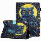 For iPad 10.2 2020 / 2019 Painted Pattern Stitching Smart Leather Tablet Case(Moonlight Eagle) - 1