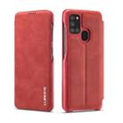 For Samsung Galaxy A21s LC.IMEEKE Hon Ancient Series Horizontal Flip Leather Case with Holder & Card Slot(Red) - 1