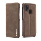 For Samsung Galaxy A21s LC.IMEEKE Hon Ancient Series Horizontal Flip Leather Case with Holder & Card Slot(Coffee) - 1