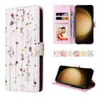 For Samsung Galaxy S24+ 5G Bronzing Painting RFID Leather Case(Dreid Flower World) - 1