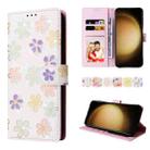 For Samsung Galaxy S24+ 5G Bronzing Painting RFID Leather Case(Bloosoming Flower) - 1