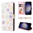 For Samsung Galaxy S24 5G Bronzing Painting RFID Leather Case(Bloosoming Flower) - 1