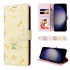 For Samsung Galaxy S24 5G Bronzing Painting RFID Leather Case(Yellow Daisy) - 1