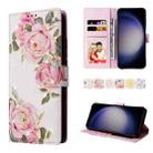 For Samsung Galaxy S24 5G Bronzing Painting RFID Leather Case(Rose Flower) - 1