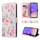 For Samsung Galaxy A05 Bronzing Painting RFID Leather Case(Pastoral Rose) - 1