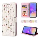 For Samsung Galaxy A05 Bronzing Painting RFID Leather Case(Dreid Flower World) - 1