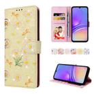 For Samsung Galaxy A05 Bronzing Painting RFID Leather Case(Yellow Daisy) - 1