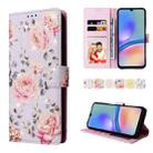 For Samsung Galaxy A05s Bronzing Painting RFID Leather Case(Pastoral Rose) - 1