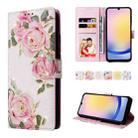 For Samsung Galaxy A25 Bronzing Painting RFID Leather Case(Rose Flower) - 1