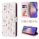 For Samsung Galaxy A55 Bronzing Painting RFID Leather Case(Dreid Flower World) - 1