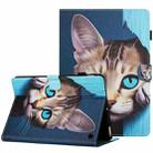 For Amazon Kindle Fire HD 10 2021 Painted Pattern Stitching Smart Leather Tablet Case(Blue Cat) - 1