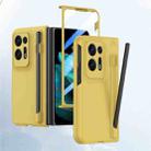 For OPPO Find N2 Integrated Skin Feel PC Phone Case with Pen / Pen Box(Yellow) - 1