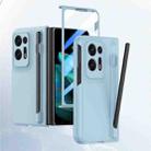 For OPPO Find N2 Integrated Skin Feel PC Phone Case with Pen / Pen Box(Light Blue) - 1