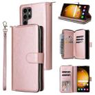 For Samsung Galaxy S24 Ultra 5G 9-Card Slots Zipper Wallet Bag Leather Phone Case(Rose Gold) - 1