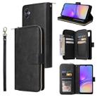 For Samsung Galaxy A05 9-Card Slots Zipper Wallet Bag Leather Phone Case(Black) - 1