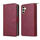 For Samsung Galaxy S24 FE 5G 9-Card Slots Zipper Wallet Bag Leather Phone Case(Wine Red) - 2