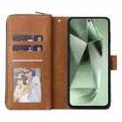 For Samsung Galaxy S24 FE 5G 9-Card Slots Zipper Wallet Bag Leather Phone Case(Brown) - 3