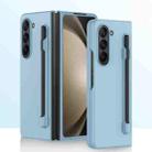 For Samsung Galaxy Z Fold5 5G Integrated Skin Feel PC Phone Case with Pen / Pen Box(Light Blue) - 1