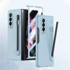 For Samsung Galaxy Z Fold3 Integrated Skin Feel PC Phone Case with Pen / Pen Box(Light Blue) - 1