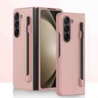 For Samsung Galaxy Z Fold6 Integrated Skin Feel PC Phone Case with Pen / Pen Box(Pink) - 1