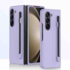 For Samsung Galaxy Z Fold6 Integrated Skin Feel PC Phone Case with Pen / Pen Box(Purple) - 1