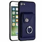For iPhone SE 2022 / 2020 / 8 / 7 Organ Card Bag Ring Holder Phone Case(Blue) - 1