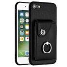 For iPhone SE 2022 / 2020 / 8 / 7 Organ Card Bag Ring Holder Phone Case(Black) - 1