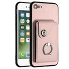 For iPhone SE 2022 / 2020 / 8 / 7 Organ Card Bag Ring Holder Phone Case(Pink) - 1