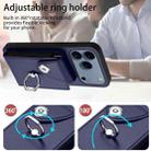 For iPhone 17 Pro Max Organ Card Bag Ring Holder Phone Case(Blue) - 3