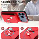 For iPhone 17 Pro Max Organ Card Bag Ring Holder Phone Case(Red) - 3
