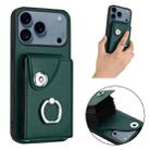 For iPhone 17 Pro Max Organ Card Bag Ring Holder Phone Case(Green) - 2