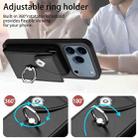 For iPhone 17 Pro Organ Card Bag Ring Holder Phone Case(Black) - 3