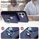For iPhone 17 Organ Card Bag Ring Holder Phone Case(Blue) - 3