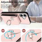 For iPhone 17 Organ Card Bag Ring Holder Phone Case(Pink) - 3