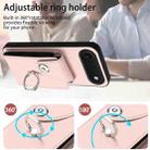 For iPhone 17 Air Organ Card Bag Ring Holder Phone Case(Pink) - 3