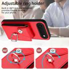 For iPhone 17 Air Organ Card Bag Ring Holder Phone Case(Red) - 3