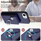 For iPhone 16e Organ Card Bag Ring Holder Phone Case(Blue) - 3