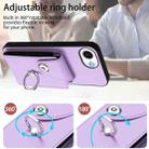 For iPhone 16e Organ Card Bag Ring Holder Phone Case(Purple) - 3