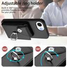 For iPhone 16e Organ Card Bag Ring Holder Phone Case(Black) - 3