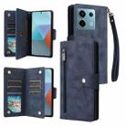 For Xiaomi Redmi Note 13 Pro 5G Rivet Buckle 9 Cards Three Fold Leather Phone Case(Blue) - 1