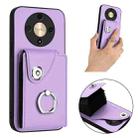 For Honor X9b / Magic6 Lite Organ Card Bag Ring Holder PU Phone Case(Purple) - 2