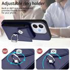 For Honor 400 Lite Global / X70i Organ Card Bag Ring Holder PU Phone Case(Blue) - 3